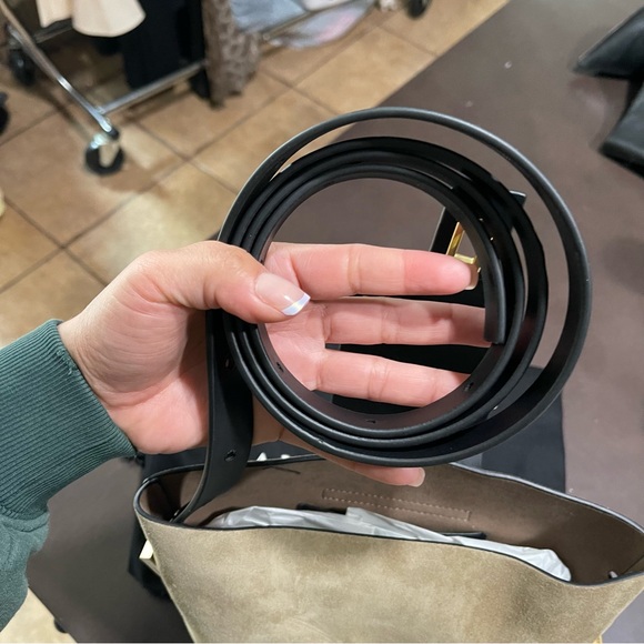 All Saints | NEW! Sughero Brown Suede Miro Stud Embellished Crossbody Bag - Picture 8 of 10